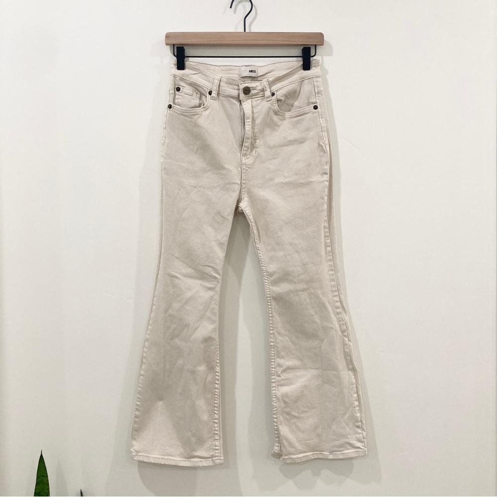 Amuse Society Cream Kick Flare Jeans Size 28